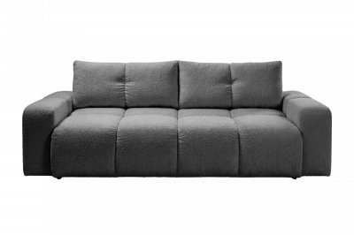 CASANOVA PARIS Canap&eacute; droit convertible tissu chenille 3 places gris fonc&eacute;