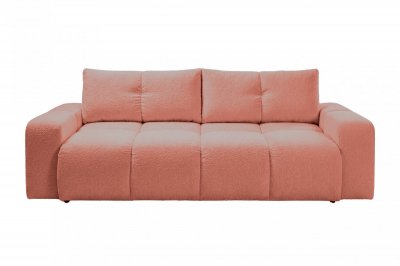 CASANOVA PARIS Canap&eacute; droit convertible tissu chenille 3 places terracotta