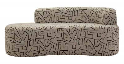 MAURO FERRETTI Canap&eacute; en tissu beige &agrave; motifs g&eacute;om&eacute;triques, 176 x 91,5 x 69 cm