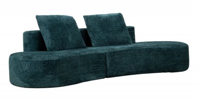 MAURO FERRETTI Canap&eacute; en tissu boucl&eacute; compress&eacute; au vert 238 x 92 x 78 cm