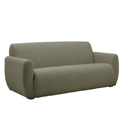 CAMIF Canap&eacute; en tissu bouclette Vert Kaki 3 places