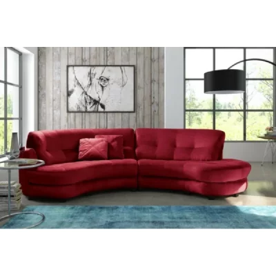 VENESETTI Canap&eacute; en tissu luxe 5/6 places brenner bordeaux, c&ocirc;t&eacute; accoudoir gauche