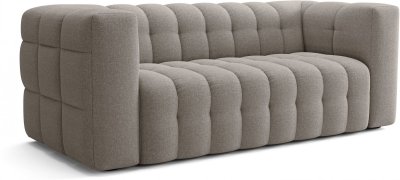 MAD IN ITALY Canap&eacute; Fixe - 3 Places - Chester - Tissu Beige - 212 X 105 X 76 Cm