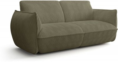 MAD IN ITALY Canap&eacute; Fixe - 3 Places - Soffio - Tissu Vert - 220 X 98 X 83 Cm