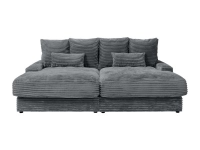 VENTE UNIQUE Canap&eacute; fixe velours 3 places gris anthracite