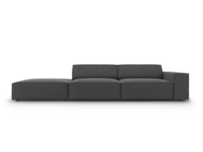 MICADONI HOME Canap&eacute; gauche ""jodie"", 3 places, gris, velours MIC_3SOL_51_F1_JODIE6