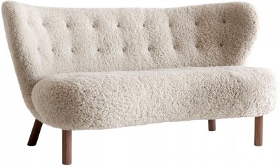 &TRADITION Canap&eacute; Little Petra VB2 - sheepskin moonlight - noyer huil&eacute;
