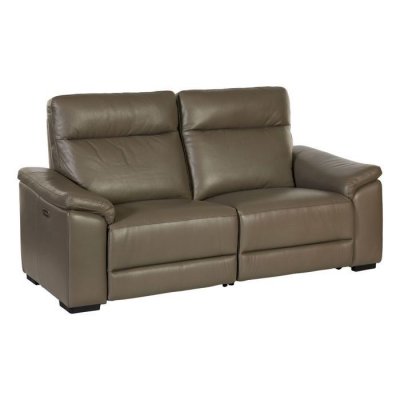 ALTOBUY Canap&eacute; Relax Electrique 3 Places en cuir taupe fonc&eacute; - STANLEY -