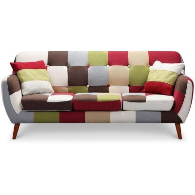 COTECOSY Canap&eacute; scandinave 3 places Bombay Multicolore - Multicolore