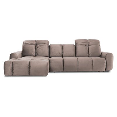 MAISON AUBERTIN Canap&eacute; Velours Angle gauche Beige Anacapri - 3 Places - Beige