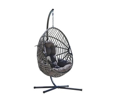 OZALIDE Canberra - Fauteuil de jardin suspendu - Gris Anthracite - gris perle