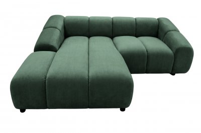 CASANOVA PARIS Candice - Canap&eacute; D'angle Tissu Velours 3 Places Vert Droit