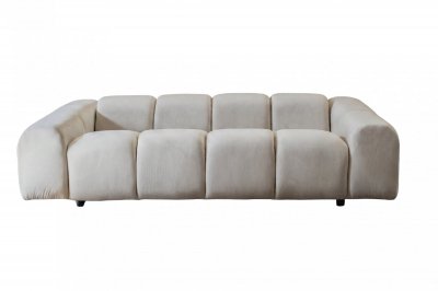 CASANOVA PARIS Candice - Canap&eacute; Droit Velours Lisse 3 Places Beige