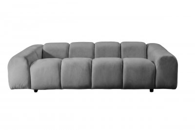 CASANOVA PARIS Candice - Canap&eacute; Droit Velours Lisse 3 Places Gris