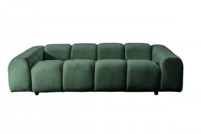 CASANOVA PARIS Candice - Canap&eacute; Droit Velours Lisse 3 Places Vert