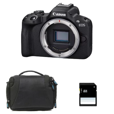 CANON  appareil photo hybride eos r50 nu + sac + carte sd 8 go