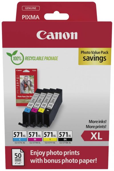CANON  CLI-571 XL BK/C/M/Y Photo Value Pack