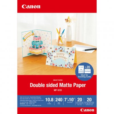 CANON  Mp-101 D 7x10 Cm 20 Sheets Double Sided Matte Paper 240 G Blanc