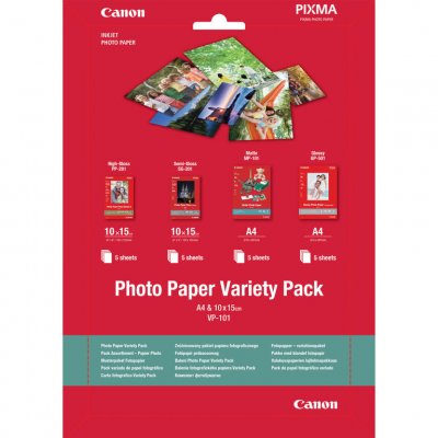 CANON  Vp-101 Photo Paper Variety Pack A4 A 10x15 Cm 4x5 Sheets Blanc