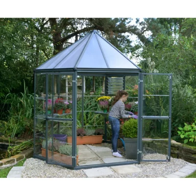 PALRAM CANOPIA BY  Serre de jardin hexagonale Oasis 4m&sup2; Gris