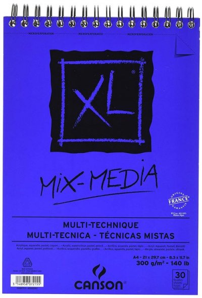 CANSON  Album Spirale 30 feuilles XL&reg; Mix Media A4 - 300 g - Blanc