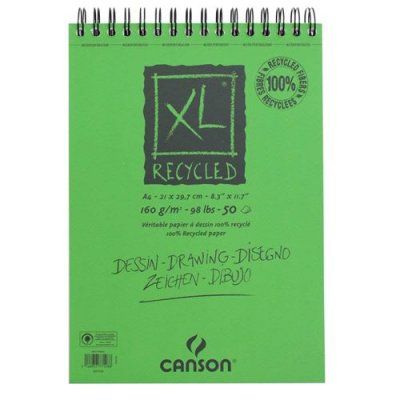 CANSON  Bloc spiral&eacute; Croquis ""XL RECYCLED"" A4 160g 50 feuilles x1