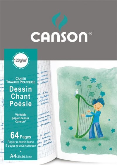 CNSO Canson canson cahier po&eacute;sie et chant, 120 g/m2, 170 x 220 mm noir