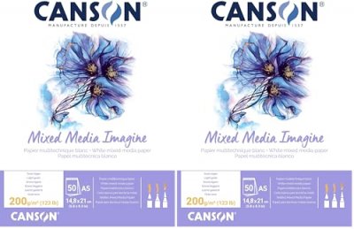 CANSON  Lot de 3 Blocs &agrave; dessin Imagine format A5 200 g Blanc