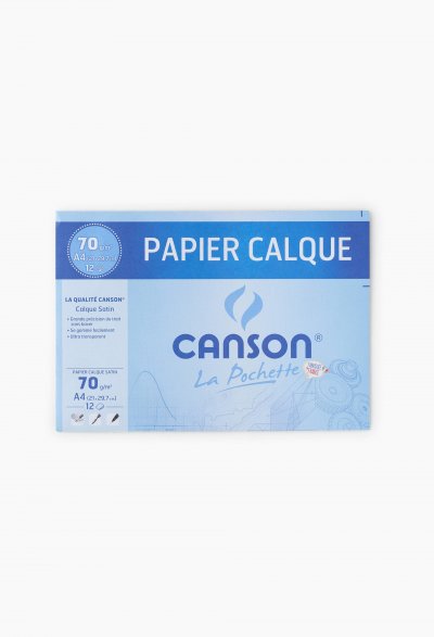 CANSON  Papier Calque Satin, Format A4, 70 G/M2, 12 Feuilles