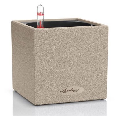 LECHUZA Canto Stone 14 - 14x14x14 cm - Kit Complet, beige sable