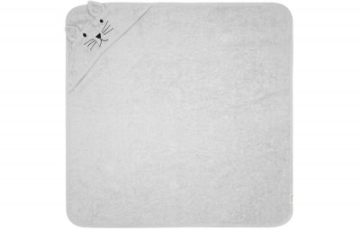 KINDSGUT Cape de bain chat en coton gris - 