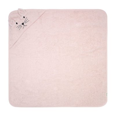 KINDSGUT Cape de bain chat en coton rose - 