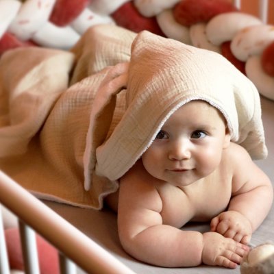 MONSIEUR BEBE Cape, sortie de bain int&eacute;rieur 100 % coton - 75 x 75 cm - Lapin - Beige -