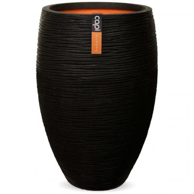 CAPI  Pot &agrave; fleurs Nature Rib &Eacute;l&eacute;gant Deluxe 40 x 60 cm Noir KBLR1131
