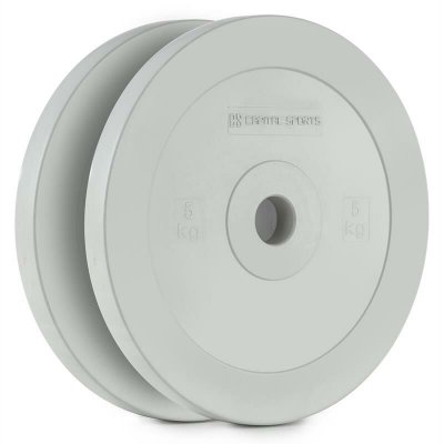 CAPITAL SPORTS  Methoder Paire de disques poids en caoutchouc 5kg - gris