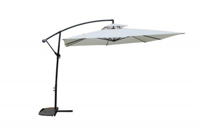 CONCEPT USINE CAPRI - Parasol d&eacute;port&eacute; rond &eacute;cru 