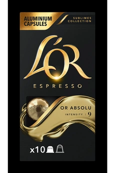 L OR Capsules de caf&eacute; espresso en aluminium, Or Absolu, intensit&eacute; 9