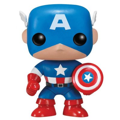 MRVL Captain America - Figurine POP! Bobble Head Captain America 10 cm