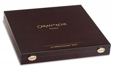  Caran d'Ache 3888.480 Artist Mallette en bois 80 couleurs Supracolor Soft