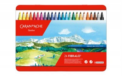 CARAN D ACHE Caran D'ache Fibralo stylos Fibre dans une bo&icirc;te en m&eacute;tal (lot de 24)