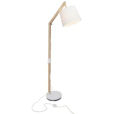 BRILLIANT CARLYN Lampadaire 1 lumi&egrave;re bois clair/tissu blanc