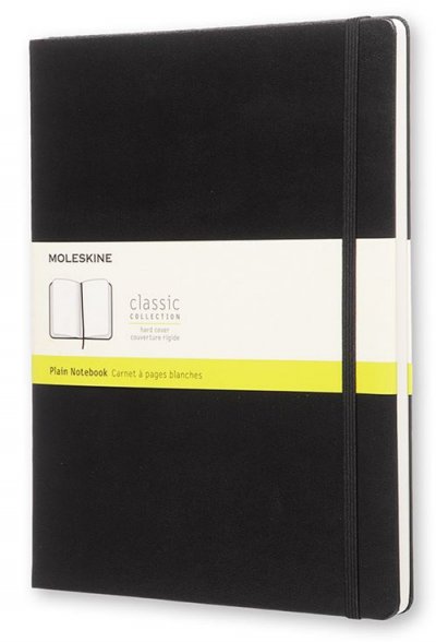 MOLESKINE Carnet &agrave; pages blanche - Tr&egrave;s grand format - Couverture noire et rigide