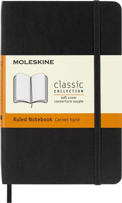 MOLESKINE Carnet classique format de poche lign&eacute;  Couverture souple Noir