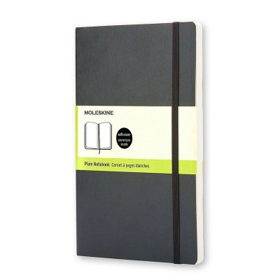 MOLESKINE Carnet classique grand format &agrave; pages blanches  Couverture souple Noir