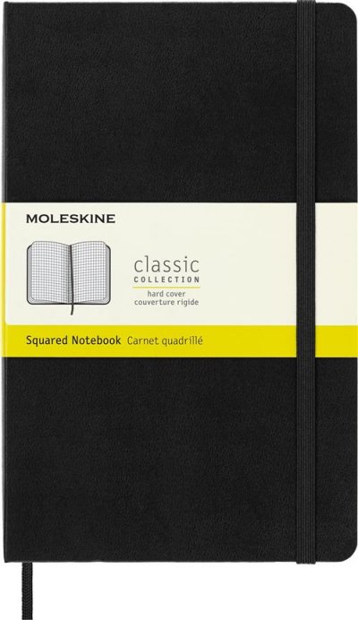 MOLESKINE Carnet classique quadrill&eacute; grand format  Couverture rigide Noir