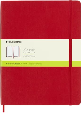 MOLESKINE Carnet classique tr&egrave;s grand format  &agrave; pages blanches couverture souple Rouge