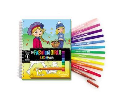 GENERIQUE Carnet de coloriage et feutres : Fashion Girls Sentosph&egrave;re