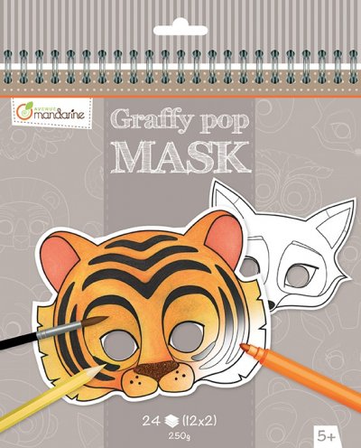 CLAIREFONTAINE Carnet de coloriage Graffy Pop Mask Animaux 20x21cm