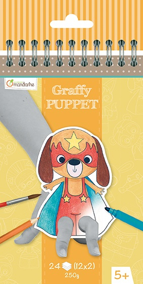 GENERIQUE Carnet de coloriage marionnettes : graffy puppet : animaux super-h&eacute;ros