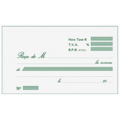 EXACOMPTA Carnet de re&ccedil;u avec TVA dupli - 23172E -  - 10,5 x 18 cm